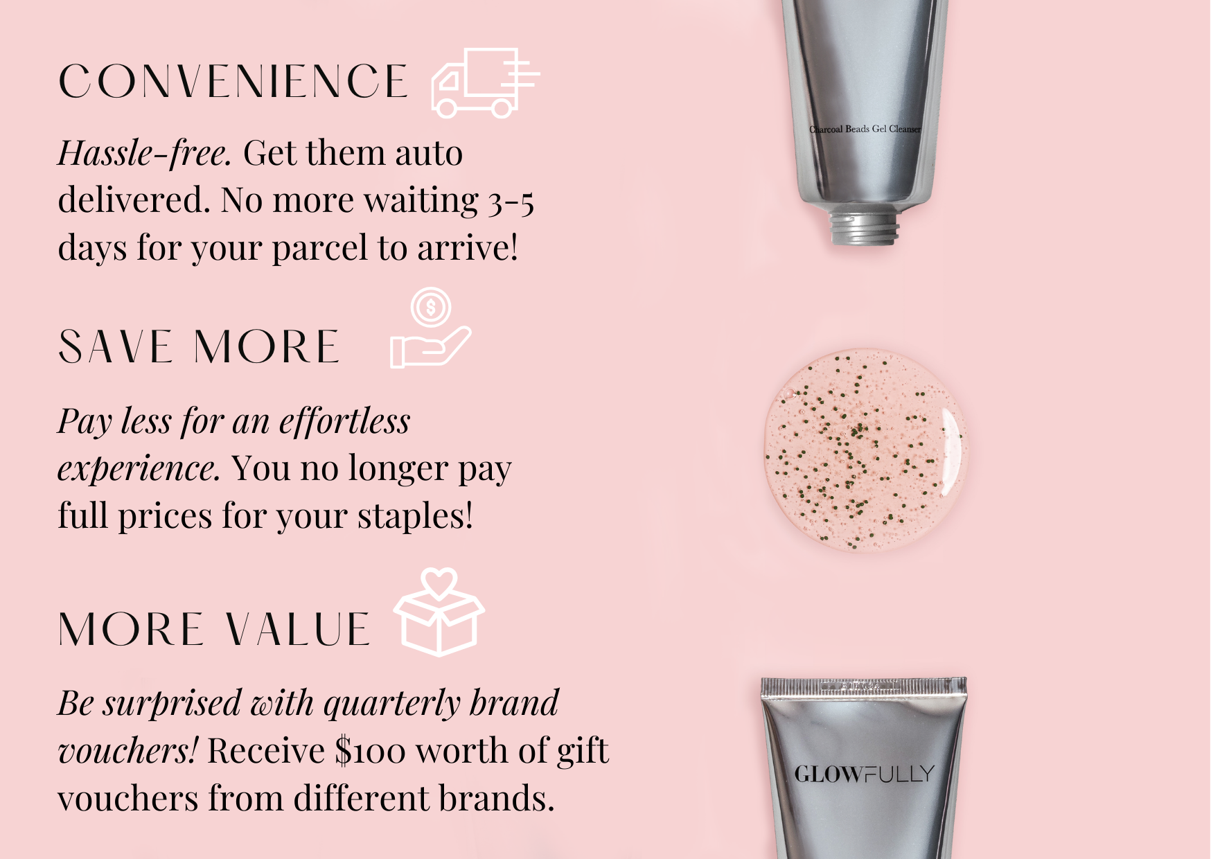 Charcoal Beads Gel Cleanser & Healing Elixir Bundle Subscription